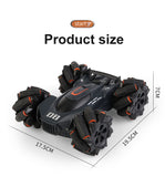 High speed double-sided music light remote control drift spray stunt racing children's electric toy car