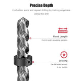 Bit Set, 9PCS Adjustable Depth Stop Collar Limit Ring with Carbon Steel Set for Drill Bits