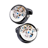 Movement Gear Precision Carving Fully Automatic Mechanical French Shirt Cufflinks Men's Sleeve Nails, B