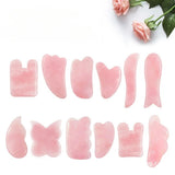 Rose Quartz Powder Crystal Jade Roller Massage Spa Pink Face Massagers Gua Sha Natural Stone Beauty Tools Facial Lift Up