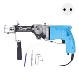 2 in 1 Rug Tufting Machine Adjustable Speed DIY Hand Crafted Electric Carpet Gun Machine for Beginner 100240V Blue EU Plug