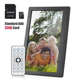 Andoer 10.1 Inch Digital Photo Frame IPS Screen Desktop Electronic Album with Remote Control Photo/ Video/ Music/ Clock Function