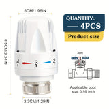 1/4pcs Standard Thermostat Radiator Valve Replacement Head, Thermostat Radiator Valve Heating System Pneumatic Temperature Control Valves For Sinks Bathroom Toilet