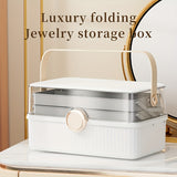 1pc Transparent 3-layer Storage Box With Cover And Handle, Large Capacity Multifunctional Dust-proof Storage Case For Keeping Cosmetics, Medicines,carrying Cases
