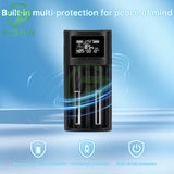 18650 Battery Charger LCD Display 1.5A for Li-ion LiFePO4 Ni-MH Ni-Cd AA 21700 20700 26650 18350 17670 RCR123 18700