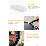 13-Inch Korean BBQ Multifunctional Charcoal Barbecue Round Camping Stove Tabletop Grill with Grilled Net