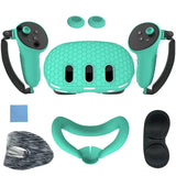 7pcs Accessories Set VR Front Shell Protector Controller Grips Anti-Scratch Protective Cover Washable for Meta Quest 3
