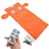 Far Infrared Heating Sauna Blanket Body Steaming Fitness Blanket for Home Salon (Orange) US Plug 110V