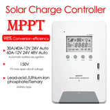 MPPT Panel Regulator - Auto Identification Voltage Photovoltaic Solar Charge Controller for Lead Acid & Lithium LiFePO4 Battery