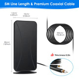 High-definition Amplified Digital TV Antenna 50-80 Miles With VHF/UHmplifier Fast Response Indoor And Ou