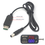 2IN1 30W USB boost power supply cable + 5525 5521 DC Voltmeter Ammeter 5V 9V 12V 15V 19V 20V LED digital Voltage Current METER
