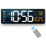 1pc Wall-Mounted Digital LED Mirror Clock With Plug-in Alarm - Perfect For Any Room!