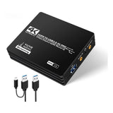 4K Video Capture Card Board HDMI-compatible USB 3.0 A C Loopout Recorder 1080P Grabber OBS Capturing Game Live Streaming Mic
