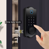 Keyless Entry Smart Waterproof Door Lock - 5 in 1 (TTlock App, IC Card, 150 Codes, Electronic Fingerprint)