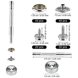 120Pcs Snap Fasteners Marine Canvas Snaps Set Kit With 2Pcs Setting Tool Stainless Steel Snap Buttons Snaps With Screws
