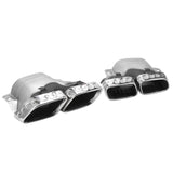 Exhaust Muffler Tail Pipe Tips Reduces Exhaust Pressure Sliver Chrome Quad Exhaust Tips 304 Stainless Steel for Car