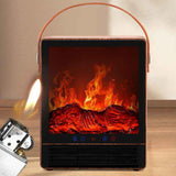 Electric Fireplace Heater with 3D Flame Overheating Protection Decoration for Indoor Tabletop Home Bedroom Living Room