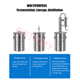 20L Alcohol Making Equipment Brandy Distilling hine Wine Beer Distillation Stainless Steel Brewing Distiller