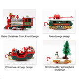 Electric Train Toys Gifts for Kids Railway Cars Racing Tracks With Music Santa Claus Christmas Tree Decoration Trains