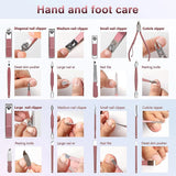 26 PCS Professional Clippers Pedicure Nail Cutter Scissor Cuticle Nipper Nails Tool Foot Face Grooming Kit Manicure Set