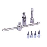 46pcs Socket Combination - 1/4 Inch Small Fly Ratchet Torque Screwdriver Wrench Auto Repair Home Technical Tool Kit