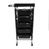 Black 5 Tier Hair Salon Trolley Barber Beauty Storage Rolling Cart Tool AccessoryBlack