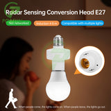 E27 Wireless Radar Induction Head Smart Light Adapter Lamp Holder Bulb Base Socket Human Presence Motion Sensor Switch