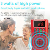 Mini FM Radio Portable Loudspeaker Recorder Outdoor MP3 Music Player Support TF Card USB AUX Play with LED Digital Display