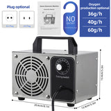 Generator 40,000mg/h Stainless Steel - Odor Removal Ionizer Air Purifier Ozone for Home, Car & Pet