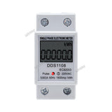 LCD Single Phase Energy KWH AC Digital Watt-Hour Meter 220V 60A 50Hz Electric Din Rail