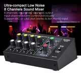 Am-228 Ultra Compact Audio Sound Mixer Mixing Console Dj Sound Equipment Home Music Studio Low Noise 8 Channels 6.35Mm Interface