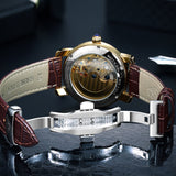 GUANQIN New Tourbillon Mechanical Luxury Watch For Men Calendar Week Display Waterproof Men's watches Steel shell Leather Watch