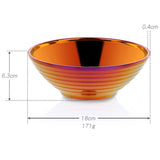 2X Round Noodle Food Bowl Double Layer Anti-Scalding Tableware For Hot Pot Sauce Soup Rice Big Ramen Bowl Rainbow No.0