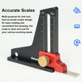 Gauge Aluminum Alloy 0-50mm Dual Scales Home DIY Woodworking Height Measurement Tool Tablesaw Depth Measuring Ruler