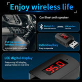USB Bluetooth 5.4 Transmitter With Mic Handsfree Call Car Kit Auto LED Display Audio Music Receiver For FM Radio