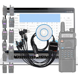 8 in 1 Multifunctional USB Programming Cable Compatible for Baofeng Kenwood TYT QYT Motorola Yaesu ICOM Walkie Talkie Car Radio