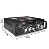 600W 12V 220V Home Amplifier HIFI USB FM Radio Car Audio Bluetooth Amplifiers Subwoofer Theater Sound System With Remote Control