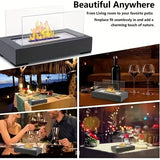 1pc Indoor Outdoor Tabletop Rectangular Alcohol Fireplace - Stylish Metal Design for Cozy Ambiance and Warmth