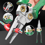 8-in-1 Multi-Functional Scissors Electricity Wire Stripper Cutting Cable With Electrical Measuring Pliers