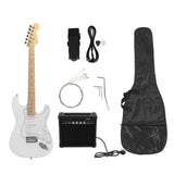 Electric Guitar Kit for ST Beginner Electric Guitar with Amplifier Storage Bag Shoulder Strap Picks and Wrench