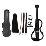 Headless Silent Electric Violin 4/4 Carbon Fiber Box Bow Professional Violin for Beginners Performance