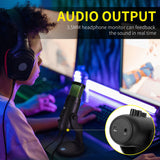 Wired RGB Microphone Professional USB Condenser Mic for Gaming Recording