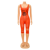 Women's Printed Hollow-out Ripped Jumpsuit
