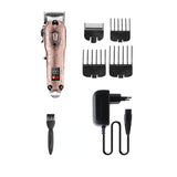 New Full Metal Copper Color Usb Charging Hair Clipper Kemei Km-3705 newKM-3706 Retro Embossed Appearance Men'S Hair Clipper