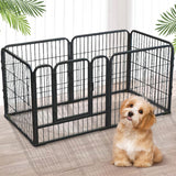 6 Panels Heavy Duty Dog Puppy Foldable Metal Barrier Playpen Pet Security Fence Iron Exercise Kennel House Accessories