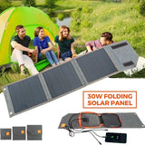 Portable Foldable Solar Panel 5V 20W 30W Waterproof for Cell Phone Power Bank Battery Charger Outdoor Camping Tourism Fishing