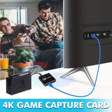 Capture card, audio and capture card with microphone output HDMI 4K loop, 1080p 60fps video recorder
