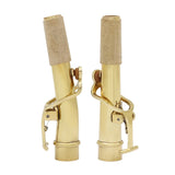2 PCS Saxophone Neck Brass Mouthpiece Metal Sax Curved Necks and Straight Neck for Soprano Saxophone Instrument NEW