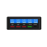 65W PD QC Fast USB Charger 5 Ports Smart Charge Station Hub Quick Charge Adapter USB C Charger Type C Display Desktop Chargers