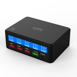 65W PD QC Fast USB Charger 5 Ports Smart Charge Station Hub Quick Charge Adapter USB C Charger Type C Display Desktop Chargers